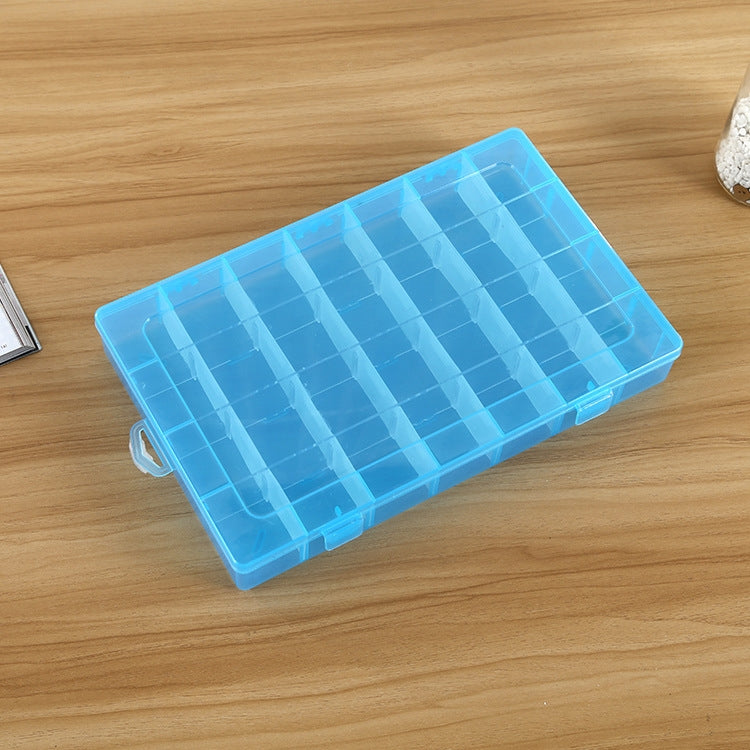 ELECTROPRIME Plastic Organizer Container Storage Box 28 Slots Removable Grid Compartment for Jewelry Earring Fishing Hook Small Accessories(Blue)