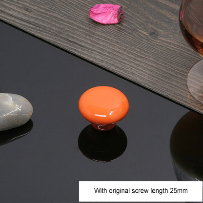 ELECTROPRIME 32mm Modern Literary Color Glazed Ceramic Cabinet Drawer Handle(Orange)