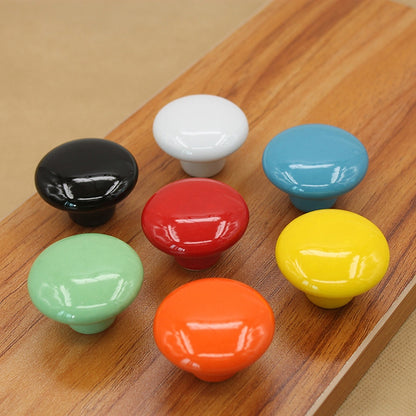 ELECTROPRIME 32mm Modern Literary Color Glazed Ceramic Cabinet Drawer Handle(Orange)