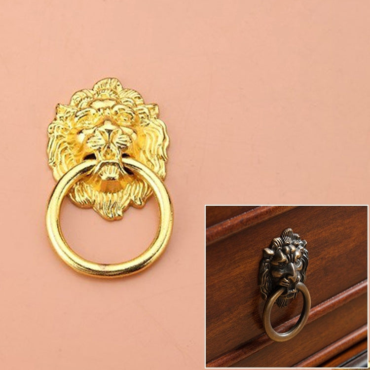 ELECTROPRIME Classical Single Hole Lion Head Wardrobe Medicine Cabinet Handle(Gold)