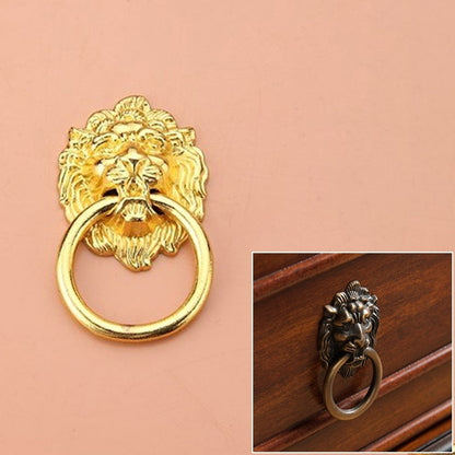 ELECTROPRIME Classical Single Hole Lion Head Wardrobe Medicine Cabinet Handle(Gold)