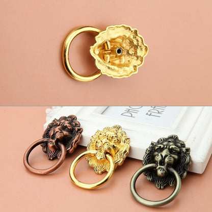 ELECTROPRIME Classical Single Hole Lion Head Wardrobe Medicine Cabinet Handle(Gold)