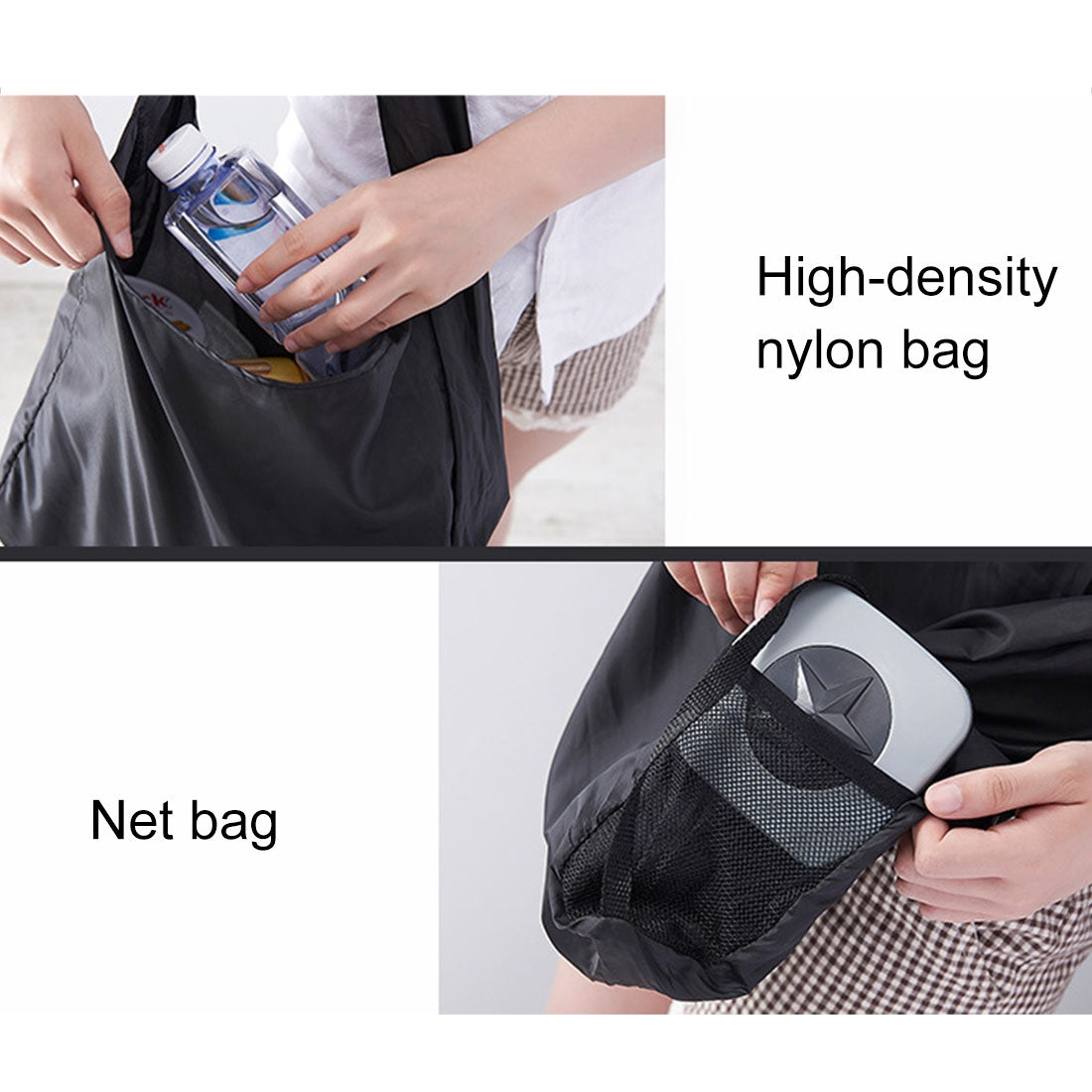 ELECTROPRIME Creative Rotating Foldable Shopping Storage Bag Portable Large Capacity Eco-friendly Nylon Storage Bag, Random Pattern Delivery(Transparent)