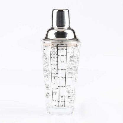 ELECTROPRIME Stainless Steel Glass Cocktail Shaker Tools Milk Tea Cup with Scale, Capacity: 450ml