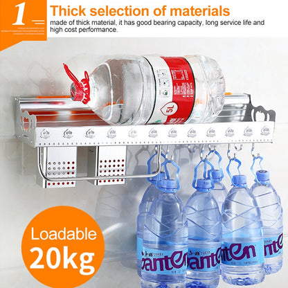 ELECTROPRIME 50cm 2 Chopstick Cylinders 6 Hooks Kitchen Multi-function Single-layer Wall Hanging Knife Holder Storage Rack