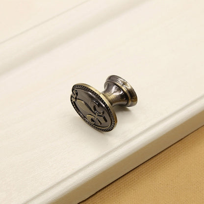 ELECTROPRIME 34mm 2806 Green Bronze Cabinet Wardrobe Door Drawer Vintage Zinc Alloy Solid Single Hole Handle