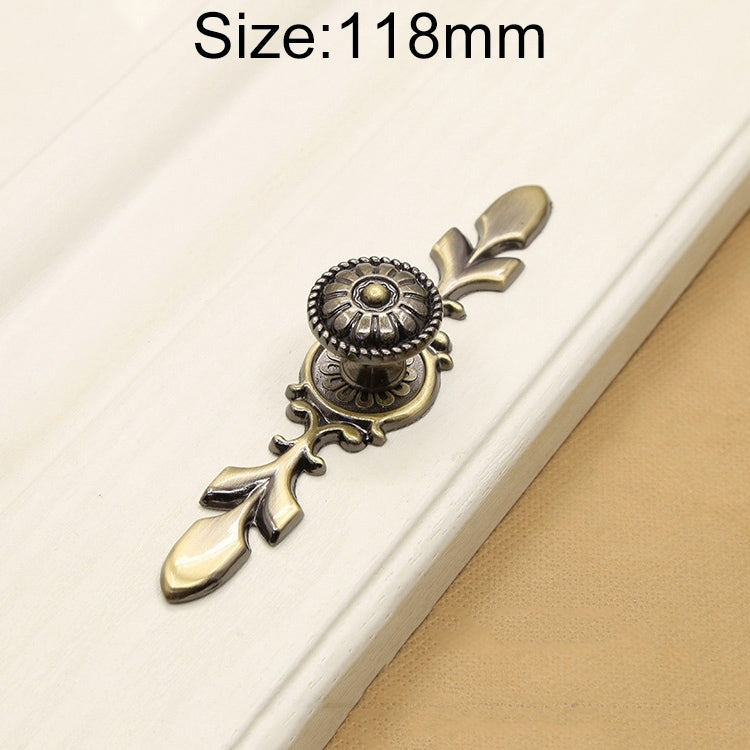 ELECTROPRIME 2809 Green Bronze Cabinet Wardrobe Door Drawer Vintage Zinc Alloy Solid Handle, Size: 118mm