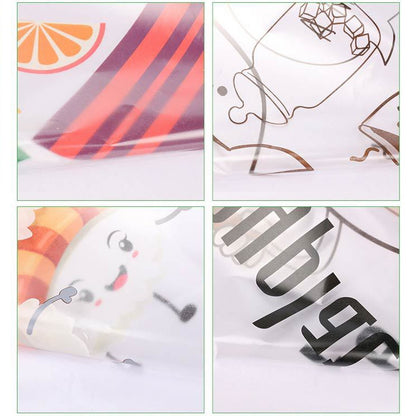 ELECTROPRIME 5 PCS Fruit Vegetable Pattern Household Kitchen Self-adhesive High Temperature Resistance Oil Resistant Wall Stickers Size: 60x90cm