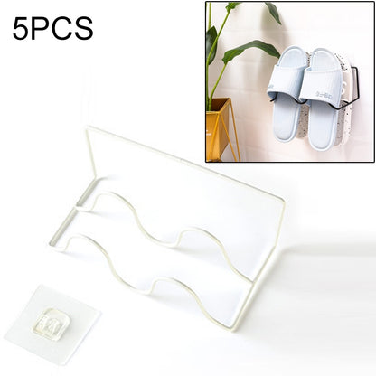 ELECTROPRIME 5 PCS K204 Creative DIY Household Wall-mounted Double Layer Shoe Storage Rack (White)