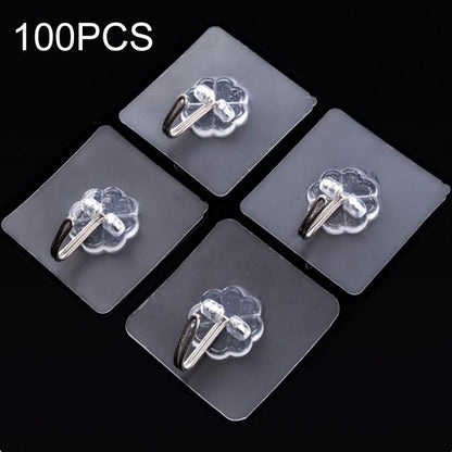ELECTROPRIME 100 PCS Kitchen Bathroom Wall Hanging Transparent Non-marking Glue Hook