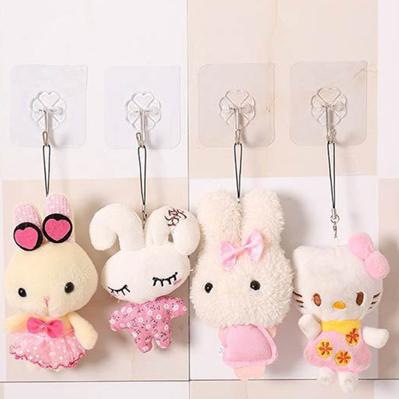 ELECTROPRIME 100 PCS Kitchen Bathroom Wall Hanging Transparent Non-marking Glue Hook