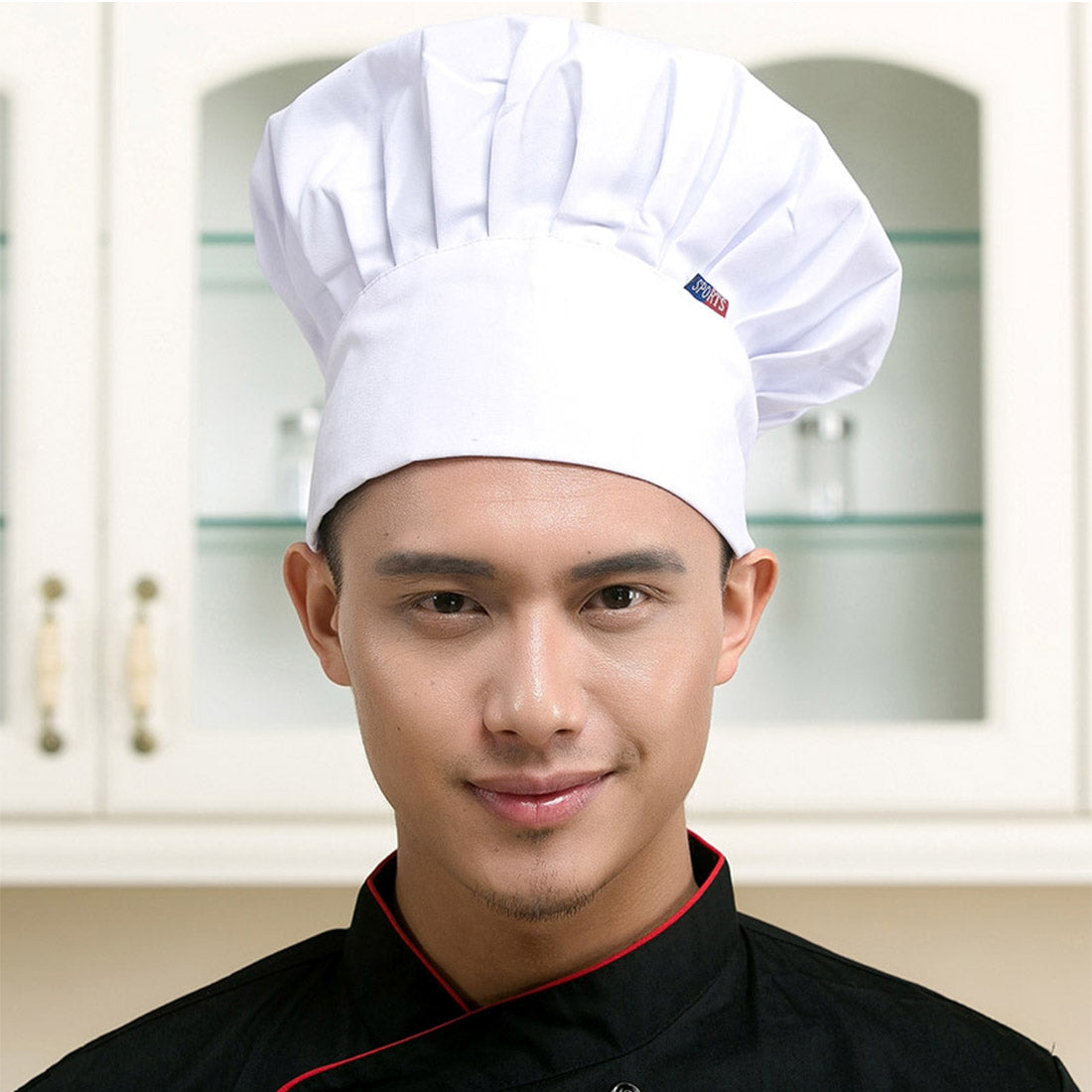 ELECTROPRIME Simple Style Chef Pastry Chef Cap Mushroom Cap(White)