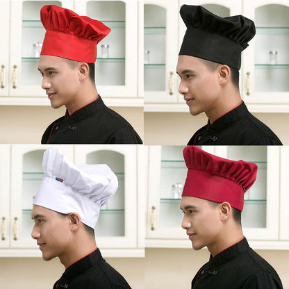 ELECTROPRIME Simple Style Chef Pastry Chef Cap Mushroom Cap(White)