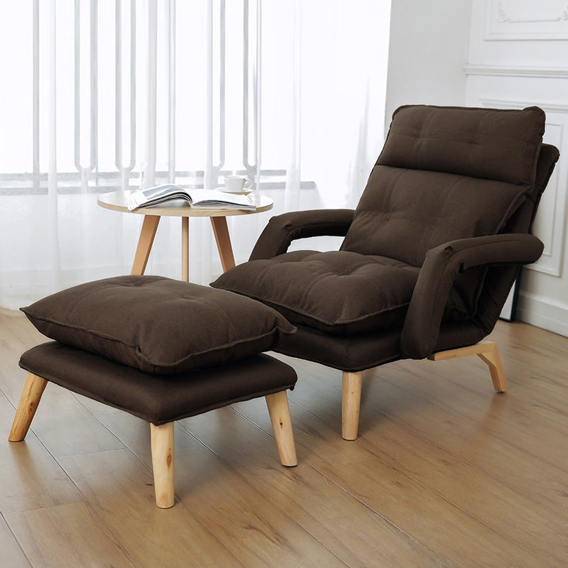 ELECTROPRIME F3 Lazy Sofa Armrest Bedroom Leisure Japanese Folding Fabric Lounge Chair (Coffee)