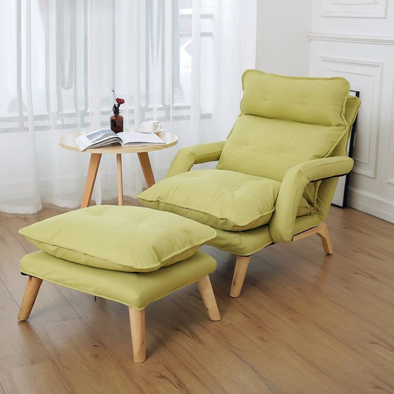 ELECTROPRIME F3 Lazy Sofa Armrest Bedroom Leisure Japanese Folding Fabric Lounge Chair (Green)