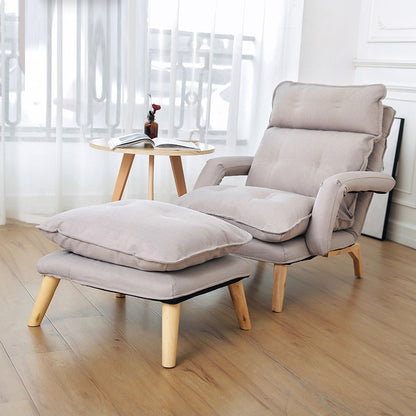 ELECTROPRIME F3 Lazy Sofa Armrest Bedroom Leisure Japanese Folding Fabric Lounge Chair (Grey)