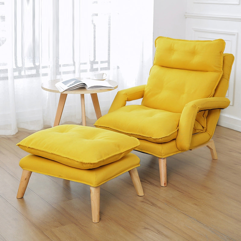 ELECTROPRIME F3 Lazy Sofa Armrest Bedroom Leisure Japanese Folding Fabric Lounge Chair (Yellow)