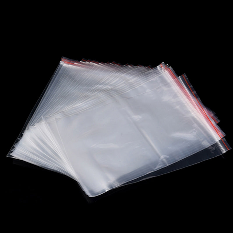 ELECTROPRIME 100pcs/pack PE Self Sealing Clear Zip Lock Packaging Bag, 12cm x 18cm, Custom Printing and Size are welcome