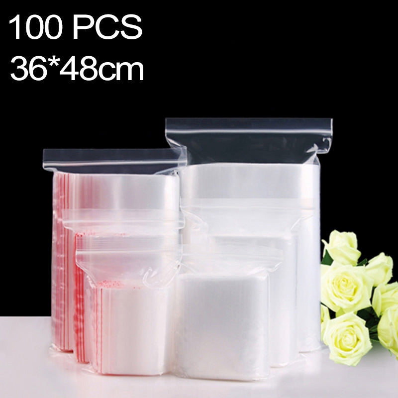 ELECTROPRIME 100pcs/Pack PE Self Sealing Clear Zip Lock Packaging Bag, 36cm x 48cm, Custom Printing and Size are welcome