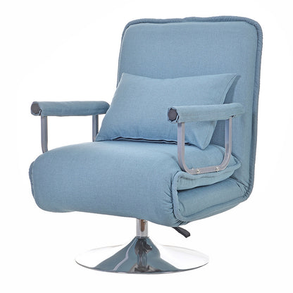 ELECTROPRIME X1 Multifunctional Single Lunch Break Folding Rotating Lifting Cotton Recliner Sofa Bed (Lake Blue)