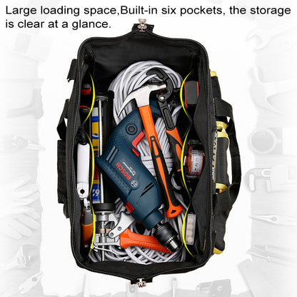 ELECTROPRIME Multi-function Oxford Cloth Cloth Bottom Electrician Belt Pouch Maintenance Tools Handbag Shoulder Bag Convenient Tool Bag, Size : 16 inch