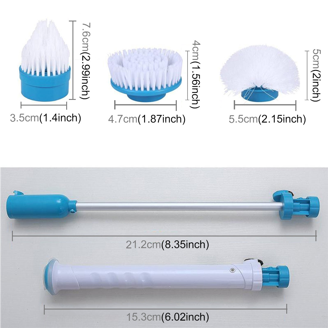 ELECTROPRIME Multi-function Tub and Tile Scrubber Cordless Power Spin Scrubber Power Cleaning Brush Set for Bathroom Floor Wall, US Plug