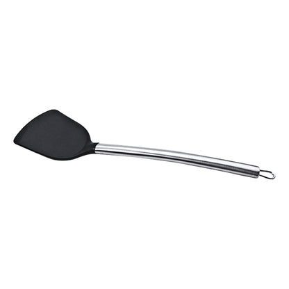 ELECTROPRIME kn605 Stainless Steel Handle Silicone Slice High Temperature Resistance Cooking Slice(Black)