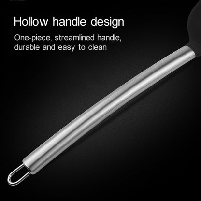 ELECTROPRIME kn605 Stainless Steel Handle Silicone Slice High Temperature Resistance Cooking Slice(Black)
