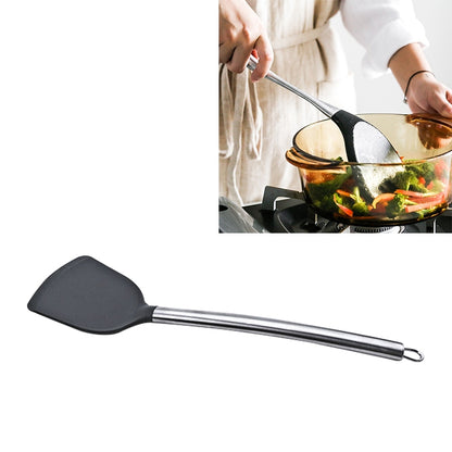ELECTROPRIME kn605 Stainless Steel Handle Silicone Slice High Temperature Resistance Cooking Slice(Grey)
