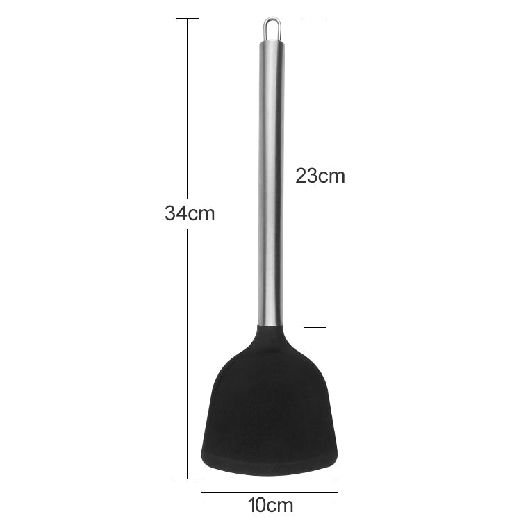 ELECTROPRIME kn605 Stainless Steel Handle Silicone Slice High Temperature Resistance Cooking Slice(Grey)