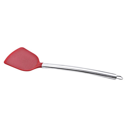 ELECTROPRIME kn605 Stainless Steel Handle Silicone Slice High Temperature Resistance Cooking Slice(Red)