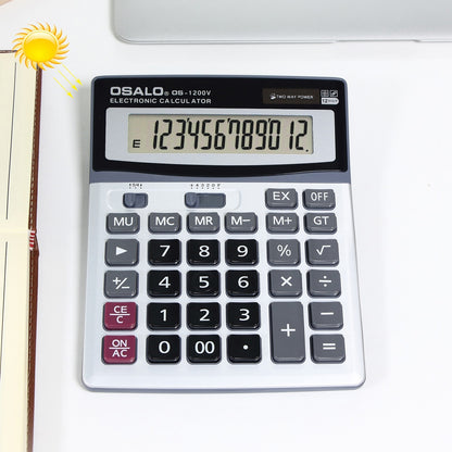 ELECTROPRIME OSALO OS-1200V 12 Digits Desktop Calculator Solar Energy Dual Power Calculator
