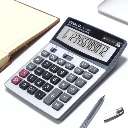 ELECTROPRIME OSALO OS-1200V 12 Digits Desktop Calculator Solar Energy Dual Power Calculator