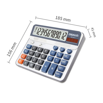 ELECTROPRIME OSALO OS-6815 12 Digits Desktop Calculator Solar Energy Dual Power Calculator