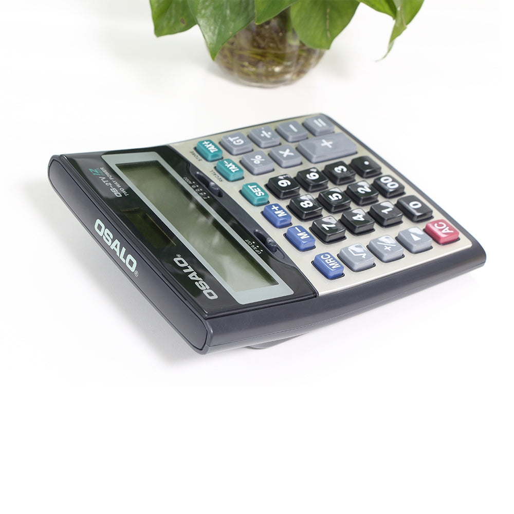 ELECTROPRIME OSALO OS-2TV 12 Digits Desktop Tax Rate Calculator Solar Energy Dual Power Calculator