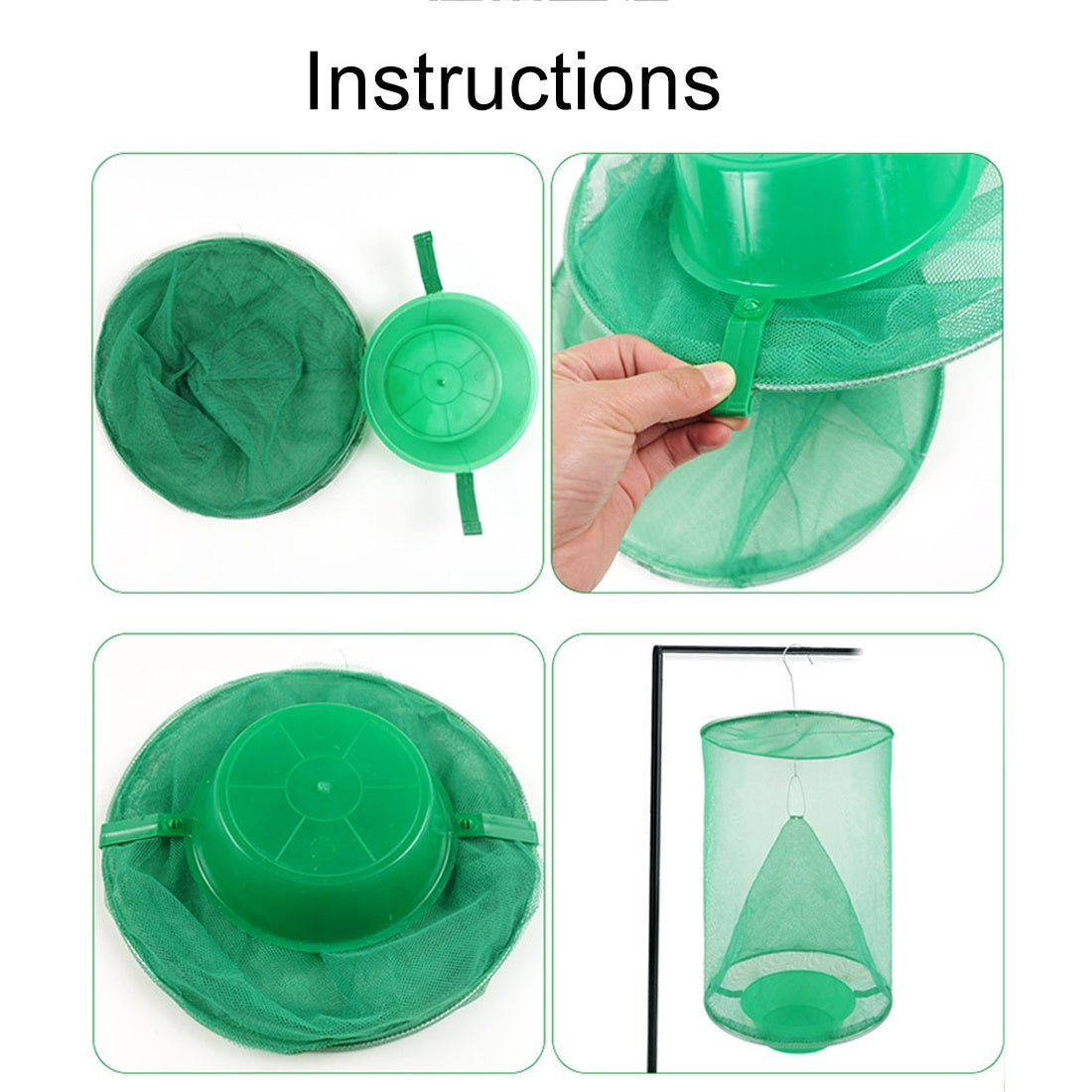 ELECTROPRIME 3pcs Folding Hanging Automatic Fly Hunter, Induced Fly Cage