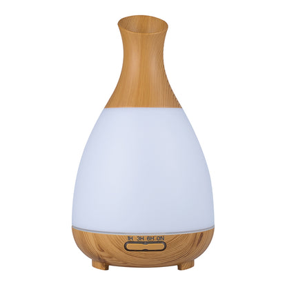 ELECTROPRIME 200ML Colorful Light Wood Grain Portable Vase Shape Aromatherapy Air Purifier Humidifier for Home / Office(Brown)