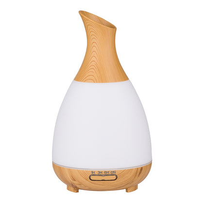 ELECTROPRIME 200ML Colorful Light Wood Grain Portable Vase Shape Aromatherapy Air Purifier Humidifier for Home / Office(Brown)