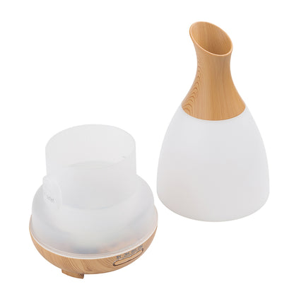 ELECTROPRIME 200ML Colorful Light Wood Grain Portable Vase Shape Aromatherapy Air Purifier Humidifier for Home / Office(Brown)