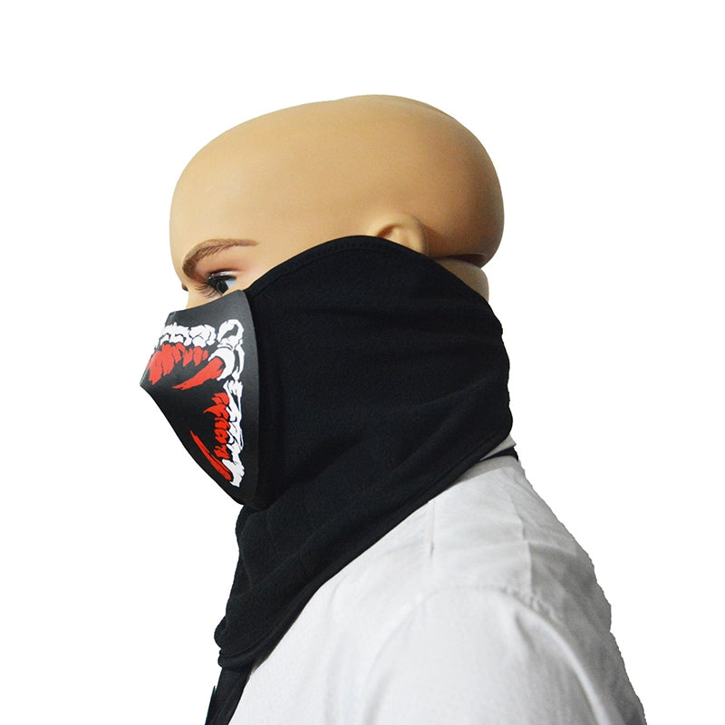 ELECTROPRIME FG-FULL-01 Halloween Mask Voice Control LED Cold Light Terror Cosplay Mask (Blue)