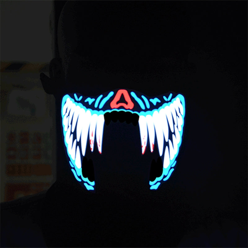 ELECTROPRIME FG-MA-02 Halloween Mask Voice Control LED Cold Light Terror Cosplay Mask