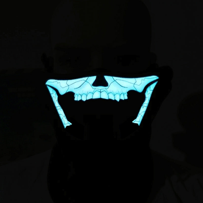 ELECTROPRIME FG-MA-018 Halloween Mask Voice Control LED Cold Light Terror Cosplay Mask