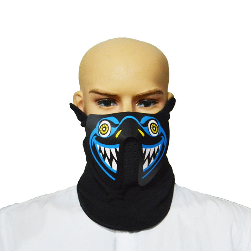 ELECTROPRIME FG-MA-027 Halloween Mask Voice Control LED Cold Light Terror Cosplay Mask