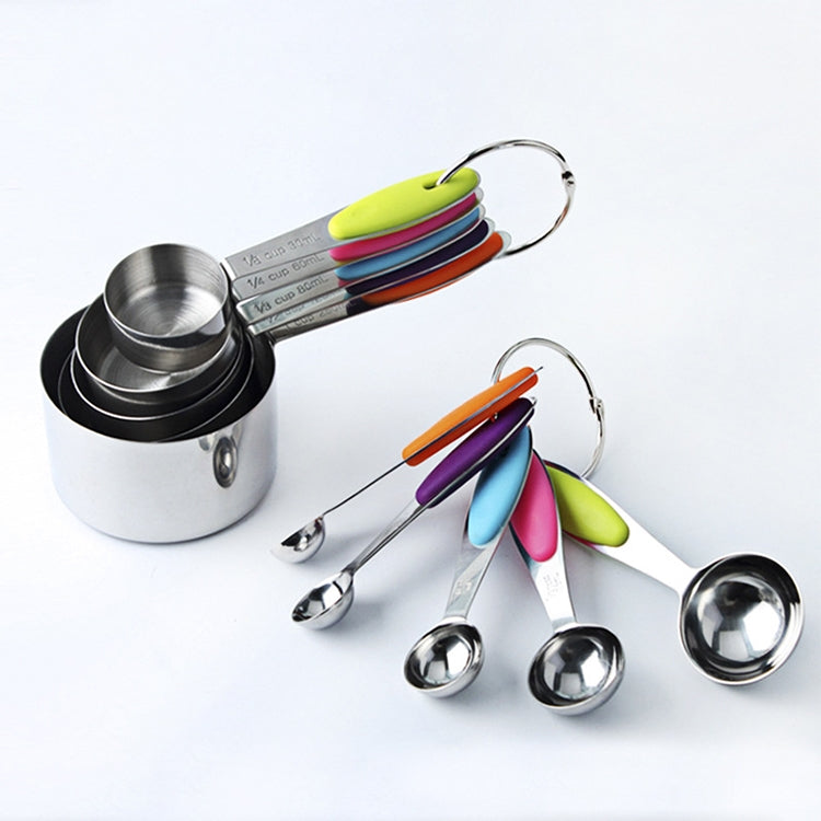 ELECTROPRIME kn650 10 in 1 Colorful Stainless Steel Measuring Spoon Cake Mold Baking Tool Set