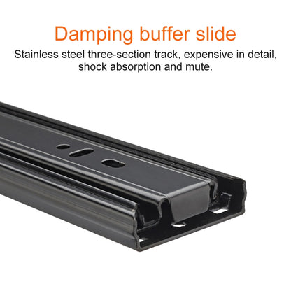 ELECTROPRIME 10 inches 3-section Mute Stainless Steel Sliding Drawer Slides Ball Slide Rail Length: 25cm