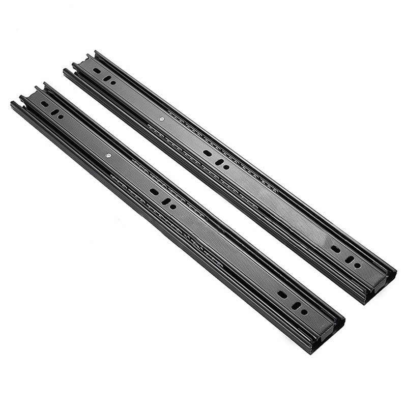 ELECTROPRIME 18 inches 3-section Mute Cold Rolled Steel Sliding Drawer Slides Ball Slide Rail Length: 45cm