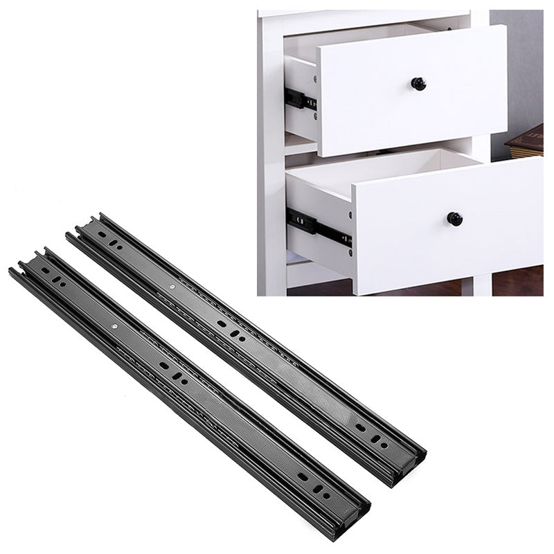ELECTROPRIME 20 inches 3-section Mute Cold Rolled Steel Sliding Drawer Slides Ball Slide Rail Length: 50cm