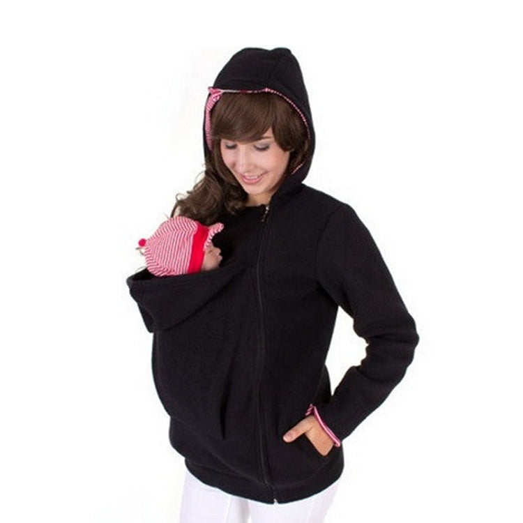 ELECTROPRIME Three-in-one Multi-function Mother Kangaroo Zipper Hoodie Coat with Front Cap Size: L, Chest: 97-100cm, Waist: 76-80cm, Hip: 103-107cm (Black+Red)