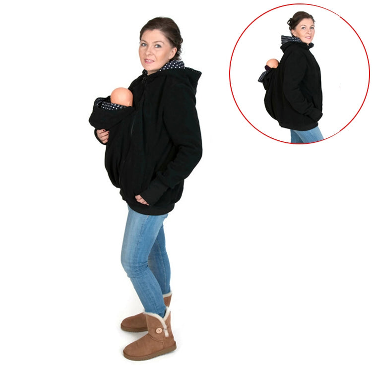 ELECTROPRIME Three-in-one Multi-function Mother Kangaroo Zipper Hoodie Coat with Front Cap Size: XL, Chest: 104-109cm, Waist: 84-88cm, Hip: 110-116cm (Black+Blue)
