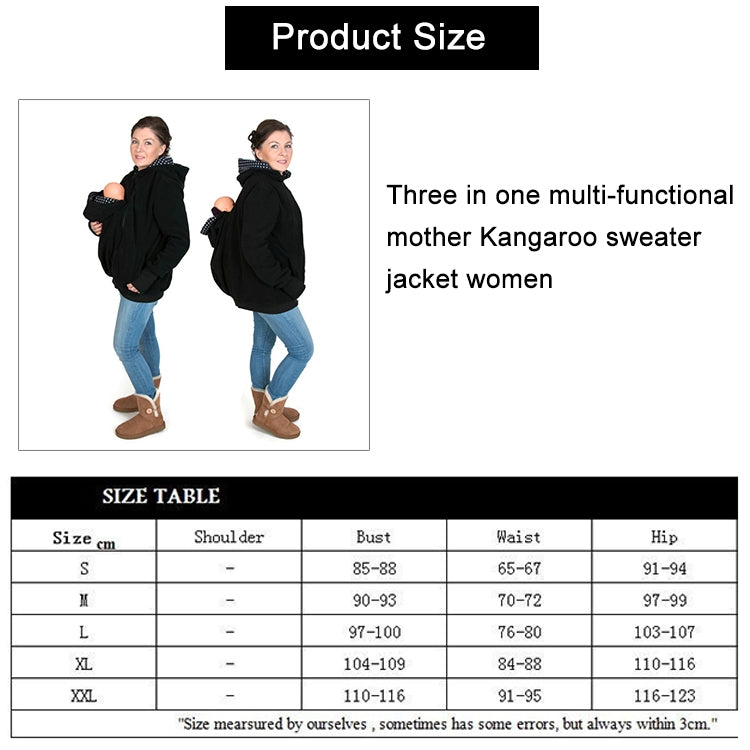 ELECTROPRIME Three-in-one Multi-function Mother Kangaroo Zipper Hoodie Coat with Front Cap Size: XL, Chest: 104-109cm, Waist: 84-88cm, Hip: 110-116cm (Red)